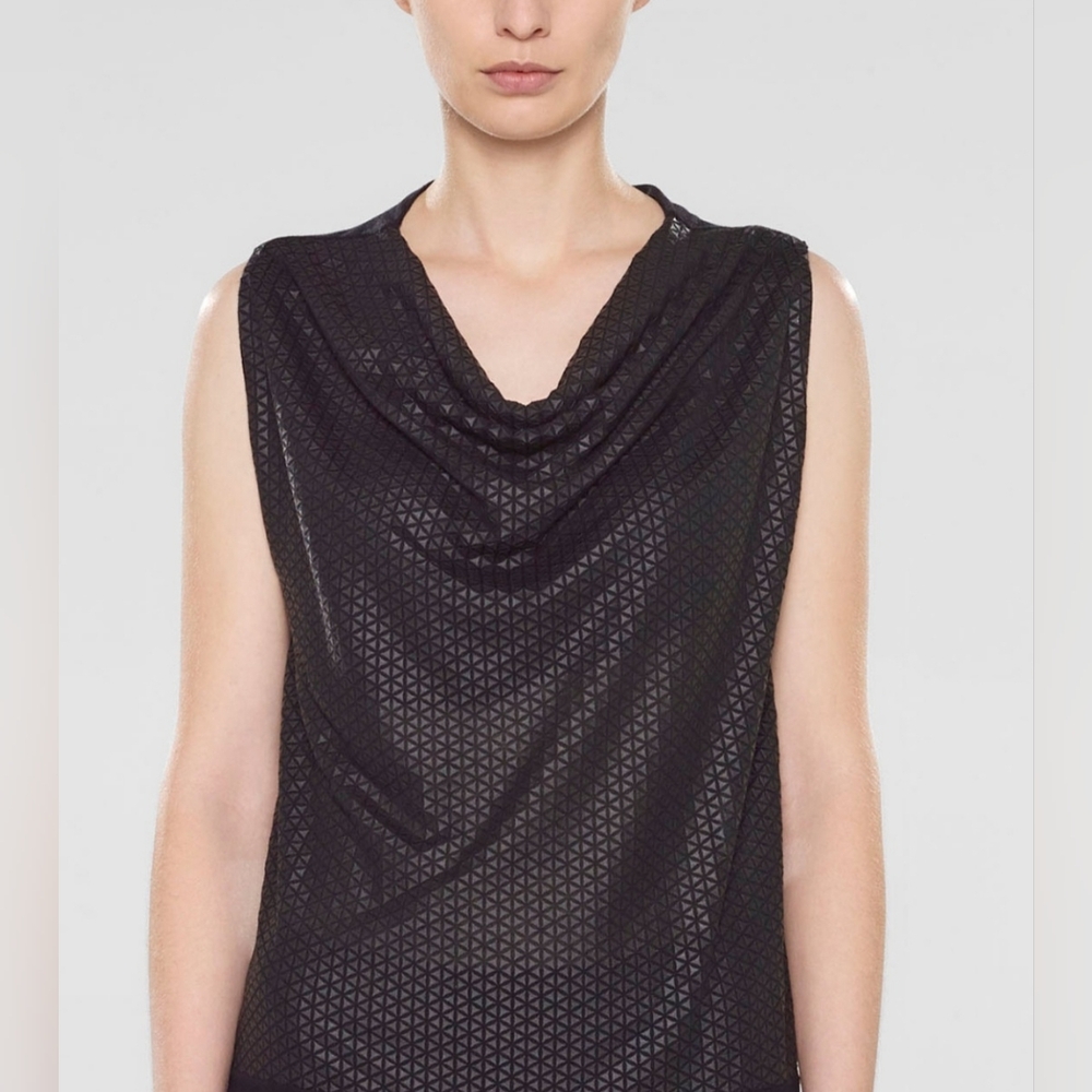 NEW Black Sleeveless Top Size S Avant Garde Minimalist Monochrome Lightweight - Picture 1 of 11